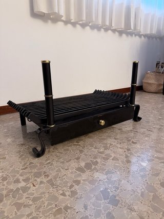 Parrilla Metálica Chimenea con cajón