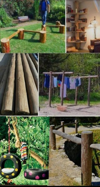 LOTE - Tronco Recto 5,7m + Baldosas + Rueda Coche