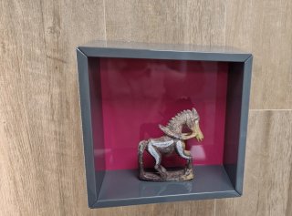 Estantería Cubo Mibaño - Lacado Brillo Gris y Rosa