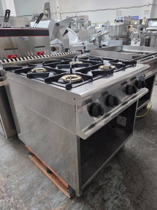 Cocina industrial 4 fuegos acero inoxidable
