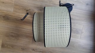 Lámpara de techo ratán beige y negro