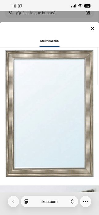 Espejo IKEA SONGE Plata/Gris 91x130cm