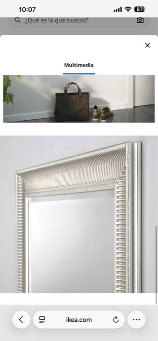Espejo IKEA SONGE Plata/Gris 91x130cm