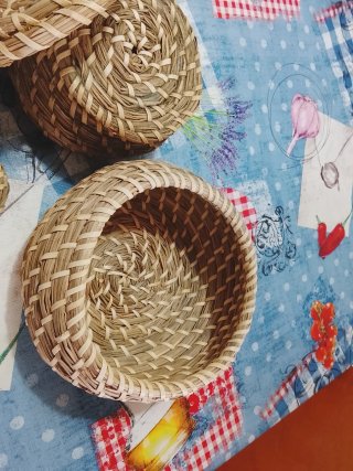 Cestas de mimbre redondas (3 unidades)