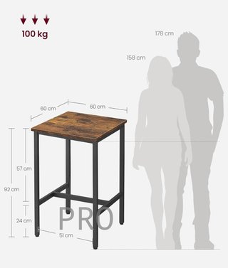 Mesa de bar alta cuadrada