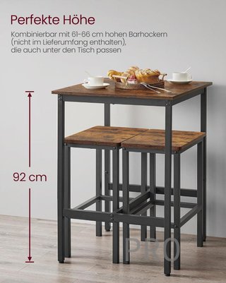 Mesa de bar alta cuadrada