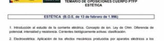 Temario Oposiciones Estética PTFP