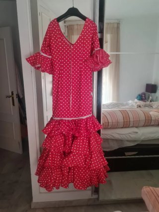 Vestido Gitana Lunares Rojo y Blanco