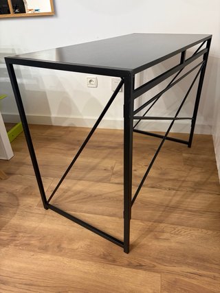 Escritorio Plegable Negro Metal y Madera