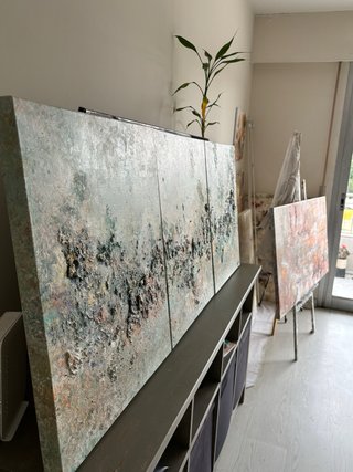 Set 3 Cuadros Abstractos Texturizados. 150 x 60cm