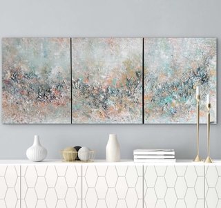 Set 3 Cuadros Abstractos Texturizados. 150 x 60cm