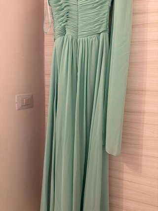 Abito lungo verde con perline