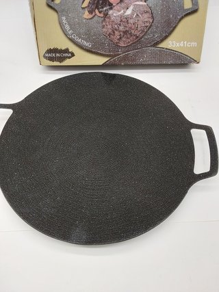TOPINCN Sartén Cuadrada de Estilo Coreano, Placa de Barbacoa Coreana, Parrilla de Barbacoa, Sartén Circular Antiadherente para E