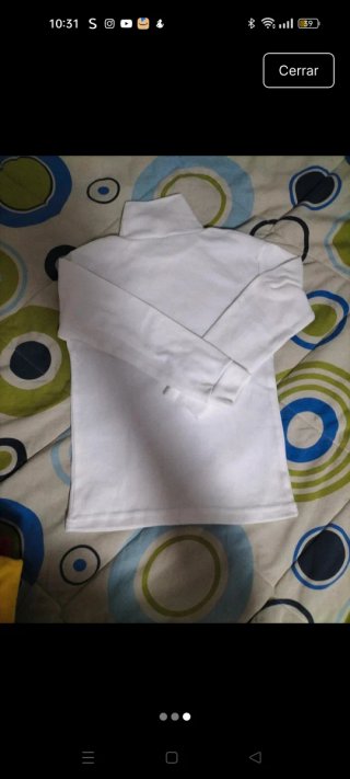 Jersey cuello alto infantil blanco