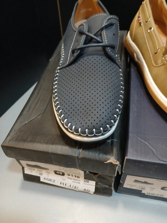 Talla 40 lote de 2  Mocasines Hombre Azul y Verde