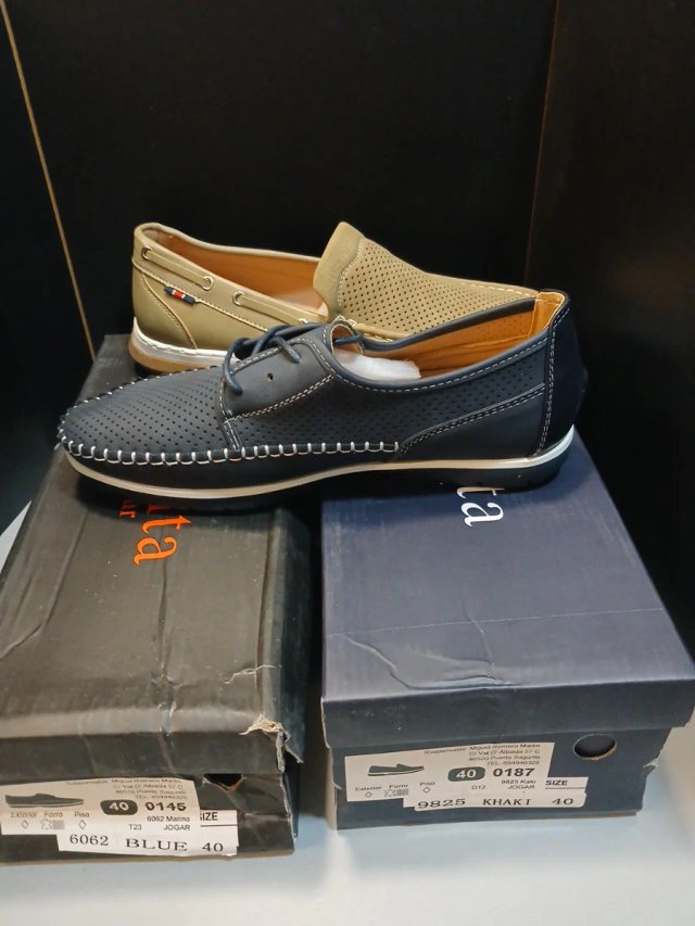 Talla 40 lote de 2  Mocasines Hombre Azul y Verde