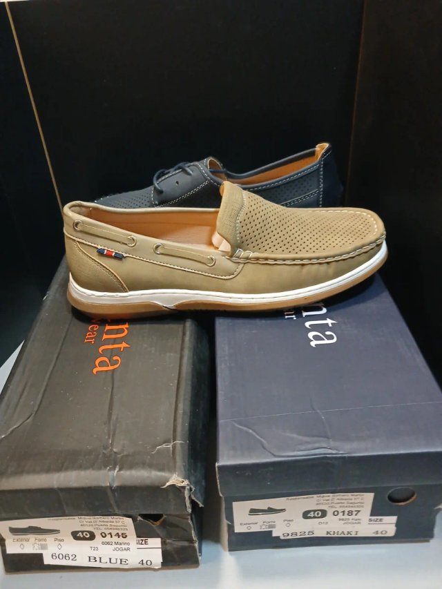 Talla 40 lote de 2  Mocasines Hombre Azul y Verde