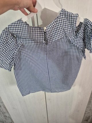 Blusa cuadros azul y blanco Talla M