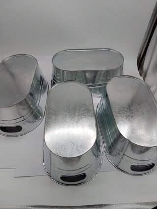 4 cubi di ghiaccio galvanizzati da 4 galloni grandi in metallo per feste, birra, bevande con cucchiai, per champagne, cocktail