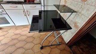 Mesa escritorio ordenador cristal negro