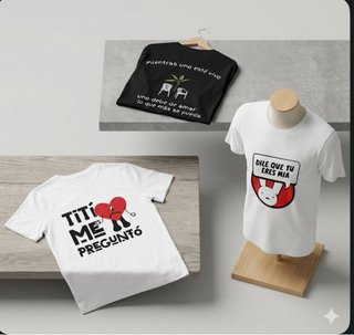 Camiseta preta com frase e desenho
