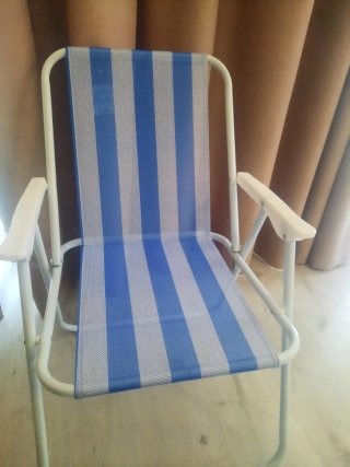 Silla Playa Aluminio Azul y Blanca