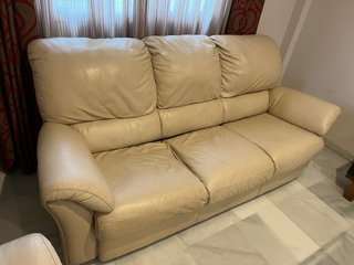 Sofás de piel beige