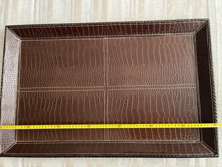 Mesa auxiliar plegable piel y madera