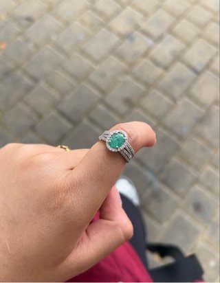 Anillo Plata Esmeralda Talla 12
