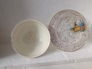 Servizio porcellana vintage tazze e zuccheriera