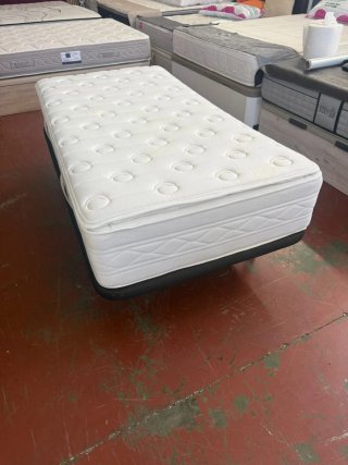 Base Cama 6 Patas + Colchón Flex Visco 105x200