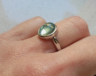 Anello Quarzo Azzurro Regolabile