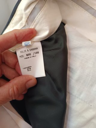 Traje 100% seda Dolce& Gabbana Azul Marino