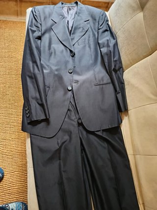 Traje 100% seda Dolce& Gabbana Azul Marino