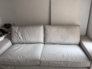 Sofá 3 plazas beige/gris