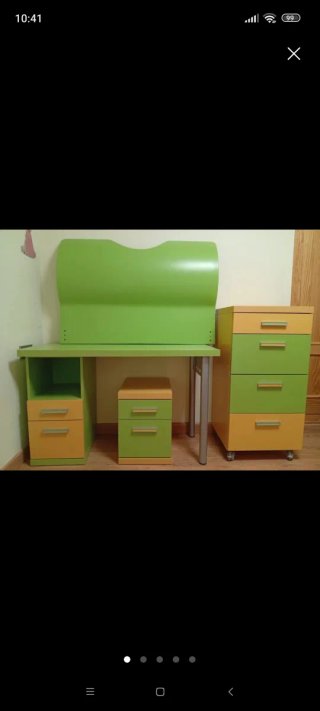 Lote dormitorio: cabezal, escritorio y cajoneras