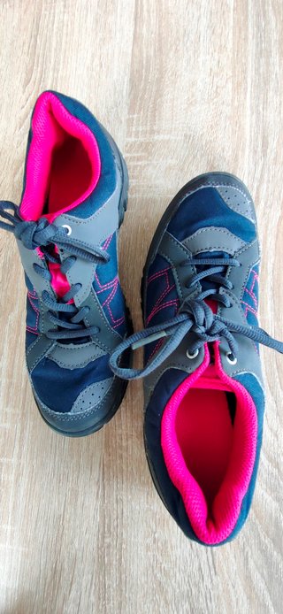 Zapatillas trekking Quechua mujer azul/gris