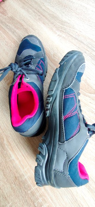 Zapatillas trekking Quechua mujer azul/gris