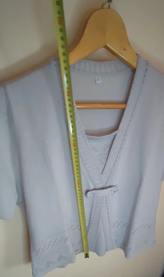 Jersey de punto gris vintage talla L