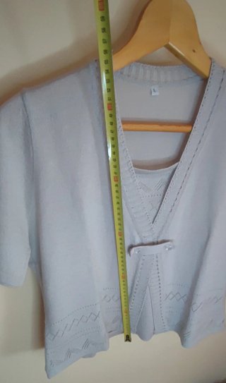 Jersey de punto gris vintage talla L