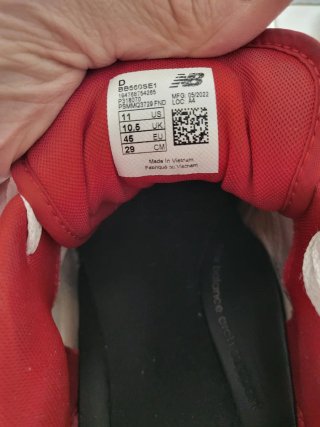 Scarpe New Balance 550 Bianche e Rosse n. 45