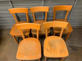 Sillas vintage madera estilo escandinavo (6 uds)