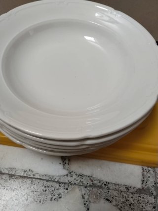 6 Platos Hondos Porcelana Blancos