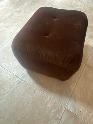 Reposapiés Años 70 Tela y Acero Cromado