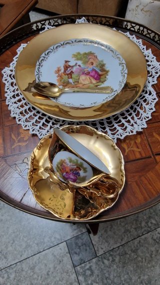 Tazza caffè vintage Bavaria decorata