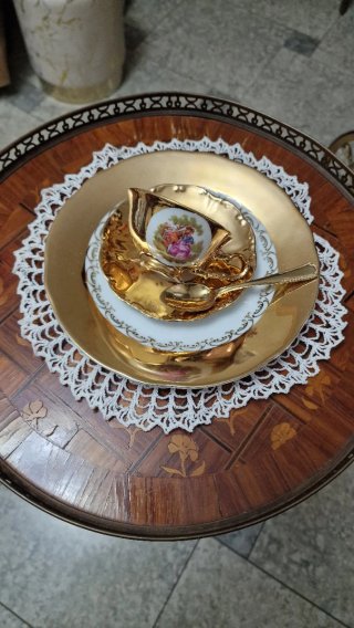 Tazza caffè vintage Bavaria decorata