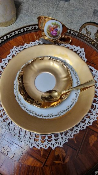 Tazza caffè vintage Bavaria decorata