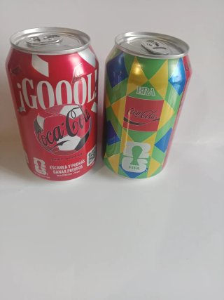 2 Lattine Coca-Cola FIFA Brasile e Spagna