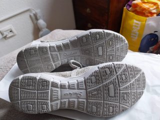 Skechers Beige/Gris Bailarinas Mujer
