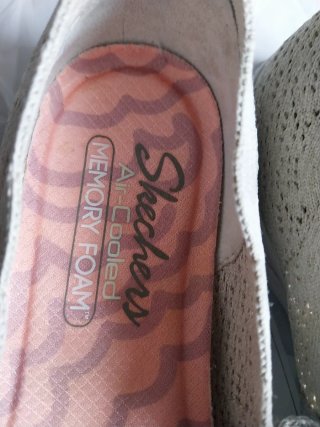 Skechers Beige/Gris Bailarinas Mujer